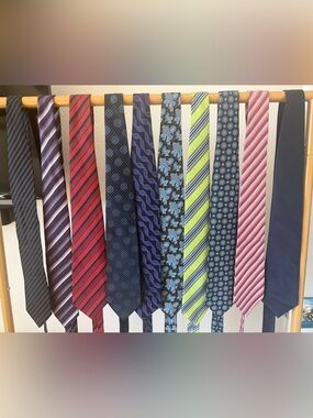 Lot of 10 Designer Silk Ties Zegna Hugo Boss Bugatchi Patrick James